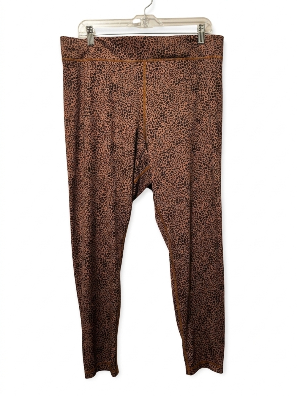 Lands' End Leopard Print Stretch Leggings in Brown and Black